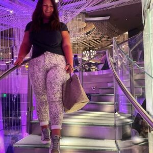 EUC WORN ONCE METALLIC PANTS